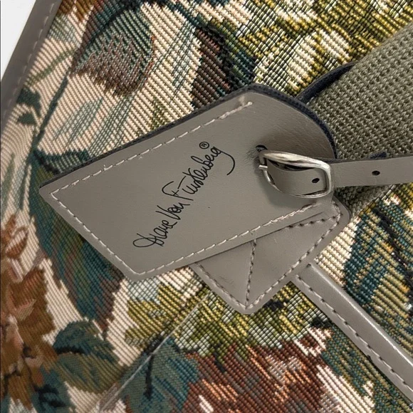 Vintage Diane Von Furstenburg weekender bag floral tapestry shoulder bag - Picture 7 of 17